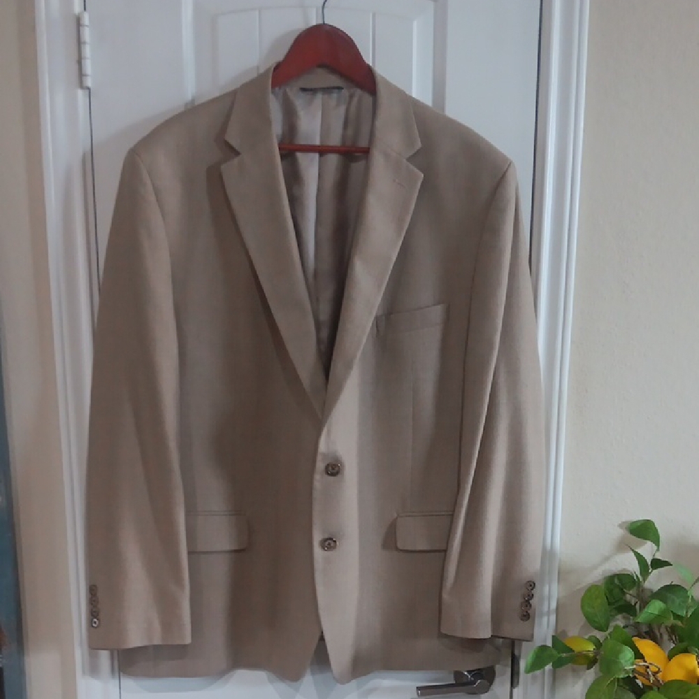 Ralph Lauren Tan Linen Wool Blend Classic Tailored Blazer